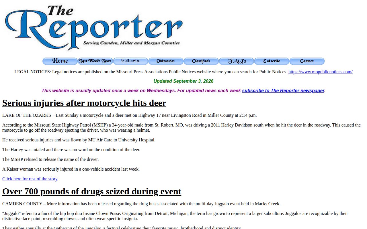 The Reporter local newspaper site for Camden County